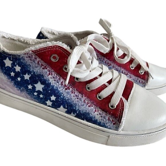 Shoes - Patriotic American Flag Women’s Sneakers | Size 41 EU / 9.5 US | Red White Blue